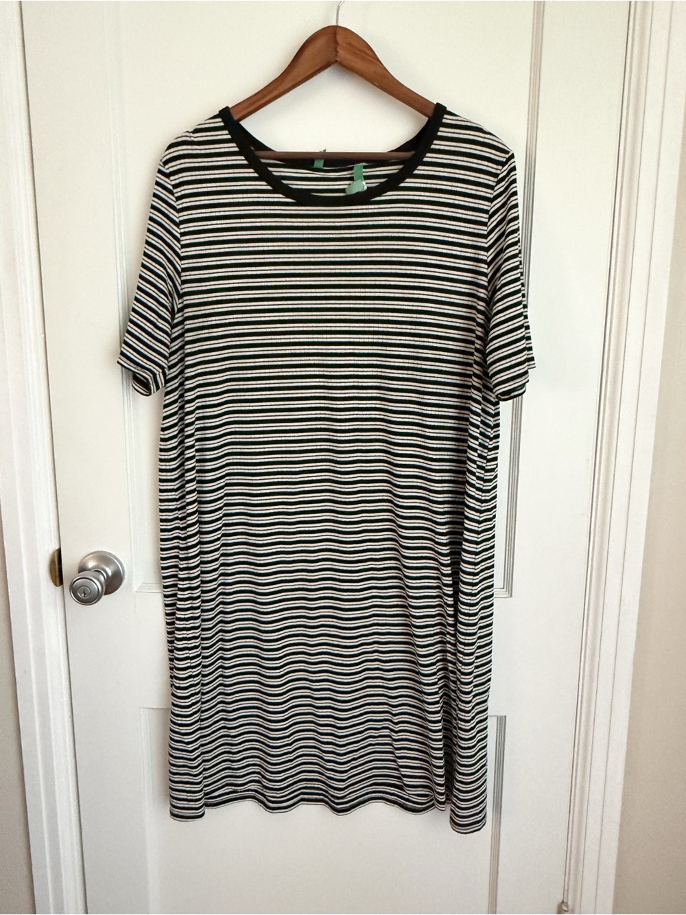 dip Black and White Striped Midi Dress
